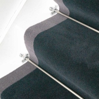 Steps Border Charcoal - woven axminster stair runner